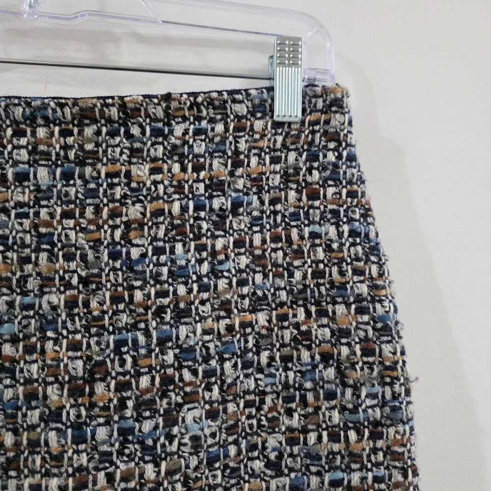 Talbots Womens Skirt Size Petite 4 Blue Tweed Wool Blend Pencil Professional